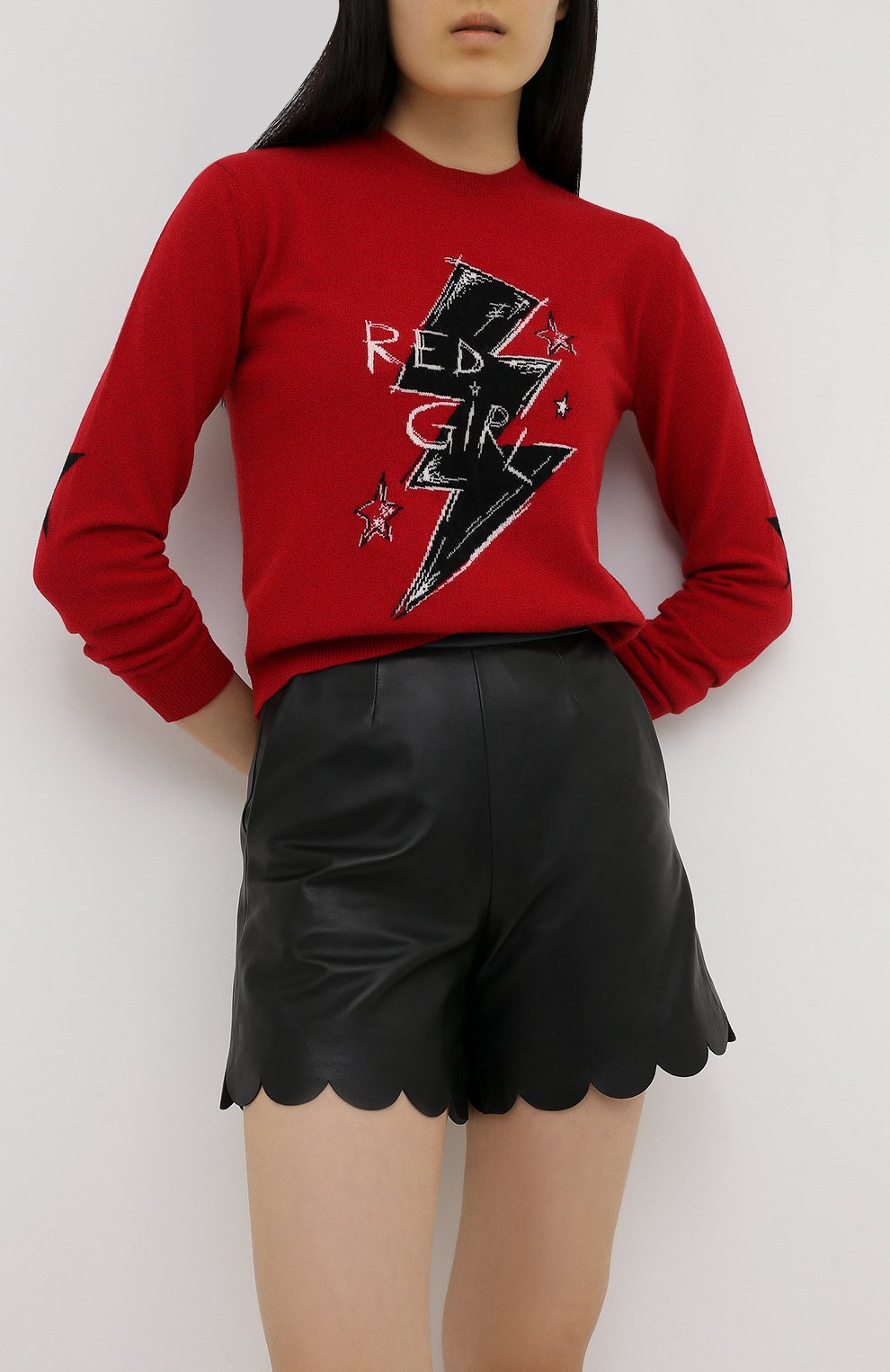 Кожаные шорты REDVALENTINO, арт. UR3NH00R/57M, фото 3