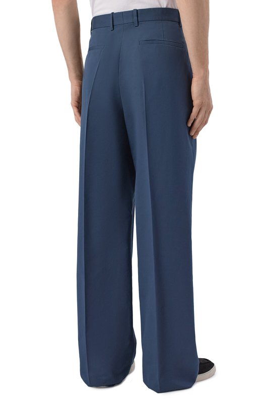 Брюки из хлопка и шелка Jil Sander J22KA0327/J45266 Синий  J22KA0327/J45266 Фото 4