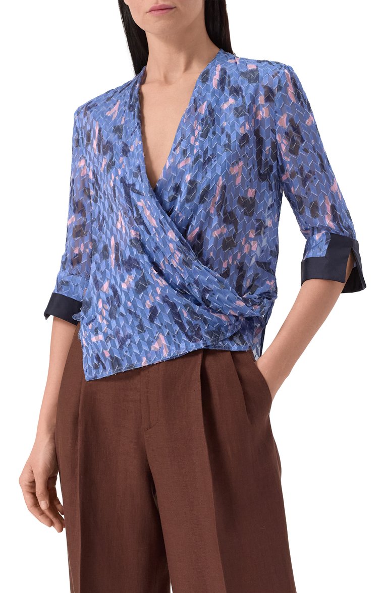 Блузка из вискозы и шелка EMPORIO ARMANI, арт. EW001549/TE13449, фото 1