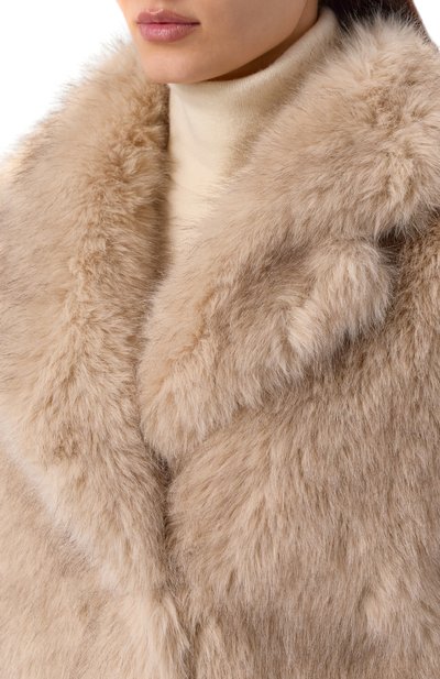 Шуба из экомеха THE KOOPLES бежевого цвета по цене 63100 руб., арт. FF0U31004K, фото 5 Шуба из экомеха THE KOOPLES, арт. FF0U31004K, фото 5