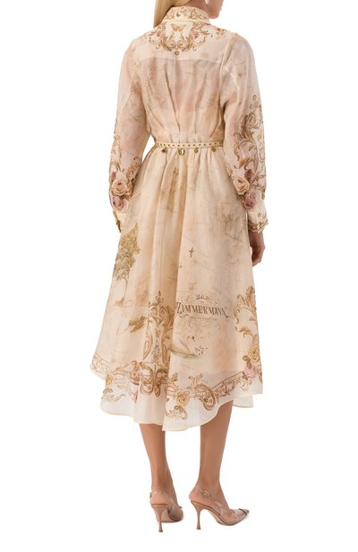Платье изо льна и шелка ZIMMERMANN бежевого цвета по цене 323500 руб., арт. 5351DF252, фото 3 Платье изо льна и шелка ZIMMERMANN, арт. 5351DF252, фото 3