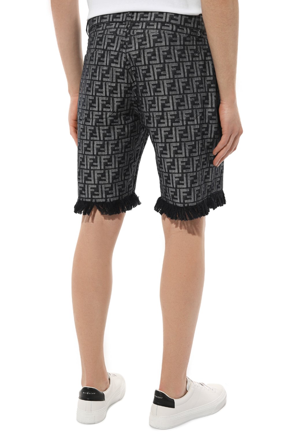 Хлопковые шорты FENDI темно-синего цвета по цене 107500 руб., арт. FLP307/AMZ3/F0ZNZ, фото 4 Хлопковые шорты FENDI, арт. FLP307/AMZ3/F0ZNZ, фото 4