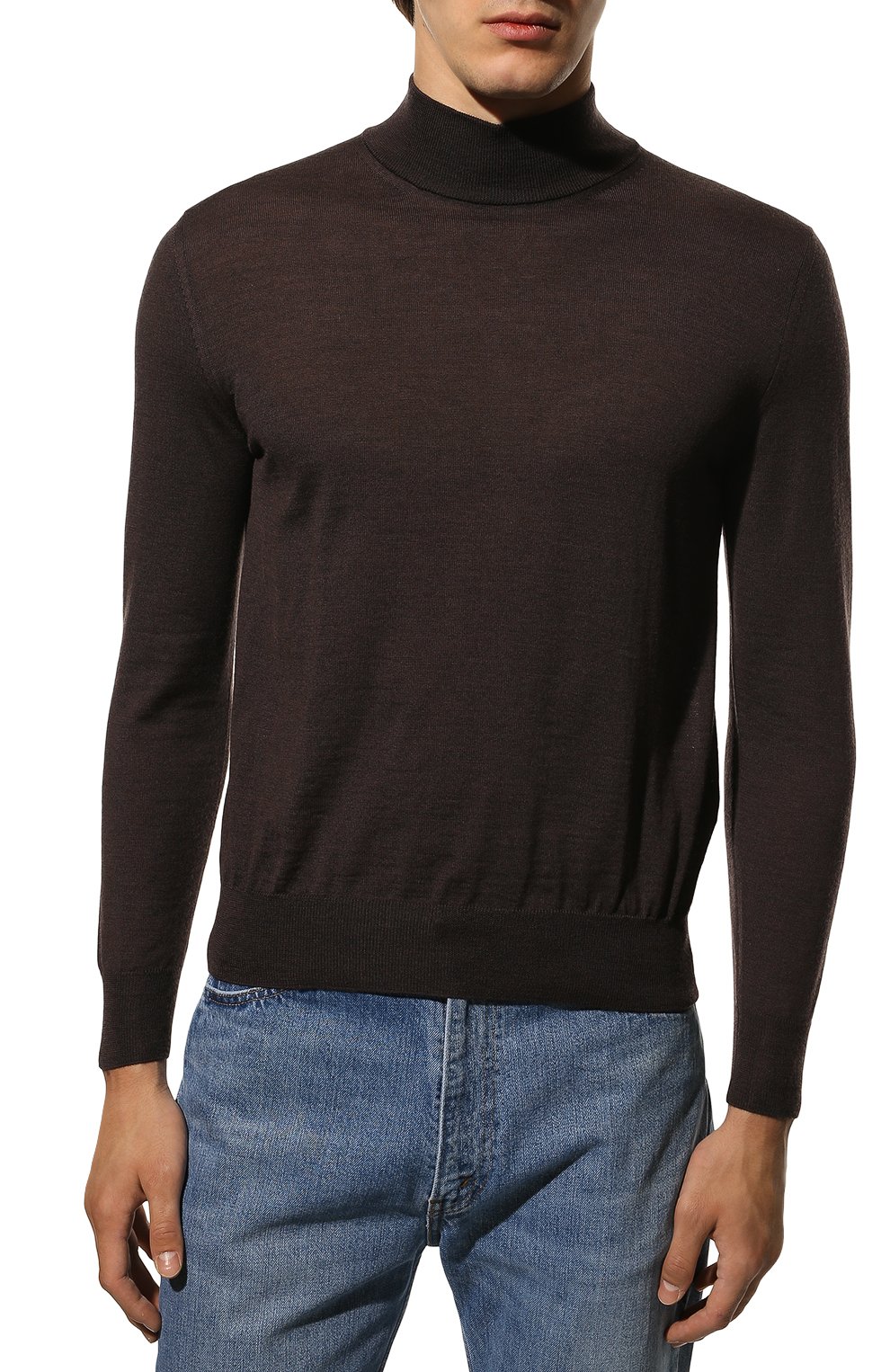 Шерстяная водолазка CANALI темно-коричневого цвета по цене 32100 руб., арт. C0002/MK00077, фото 3 Шерстяная водолазка CANALI, арт. C0002/MK00077, фото 3