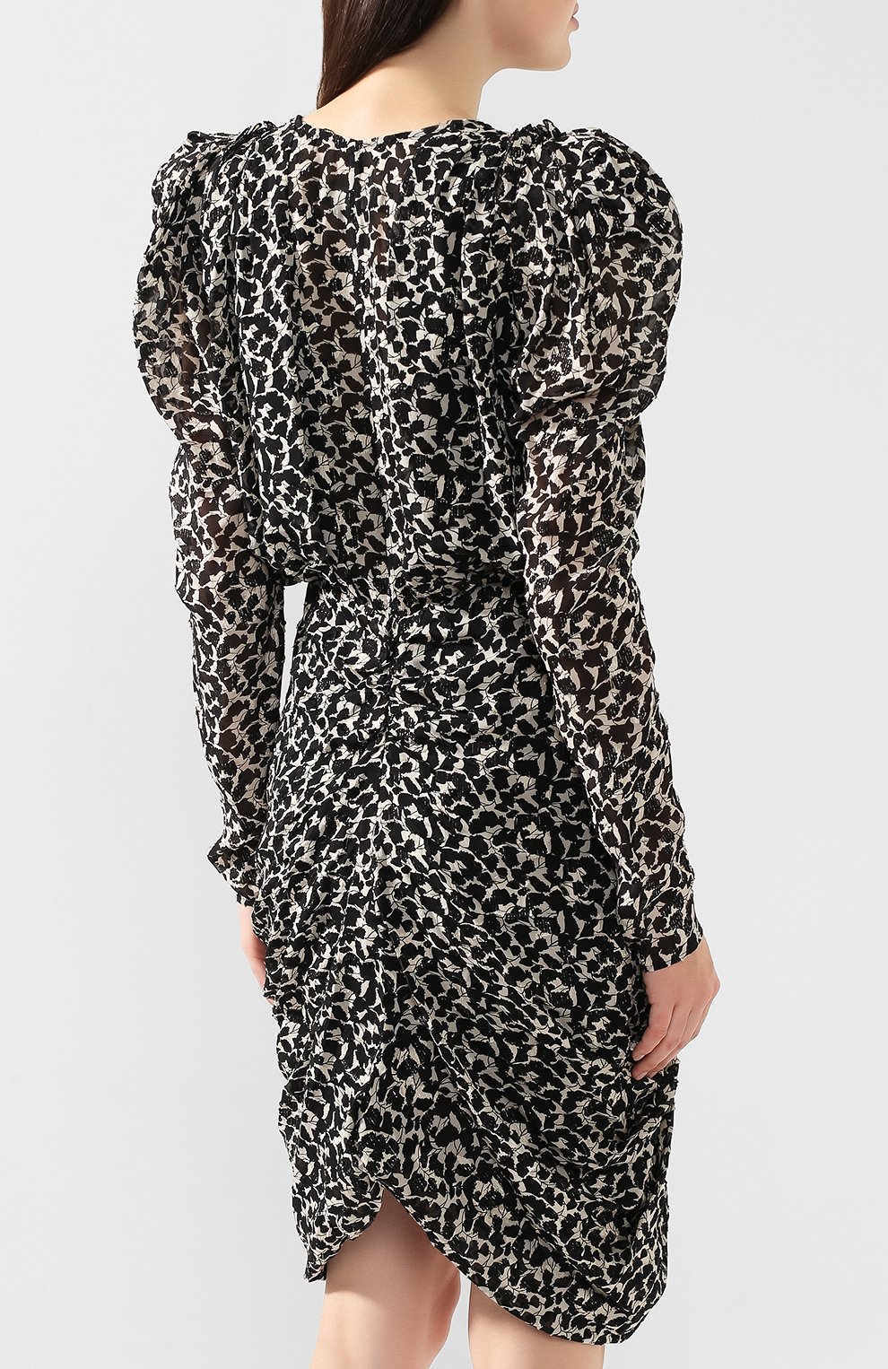 Платье из вискозы ISABEL MARANT черно-белого цвета по цене 77550 руб., арт. R01578-19H032I/ISS0LYA, фото 4 Платье из вискозы ISABEL MARANT, арт. R01578-19H032I/ISS0LYA, фото 4