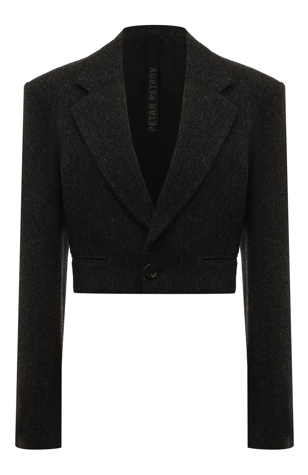Шерстяной жакет PETAR PETROV темно-серого цвета по цене 161500 руб., арт. F24J12, фото 1 Шерстяной жакет PETAR PETROV, арт. F24J12, фото 1
