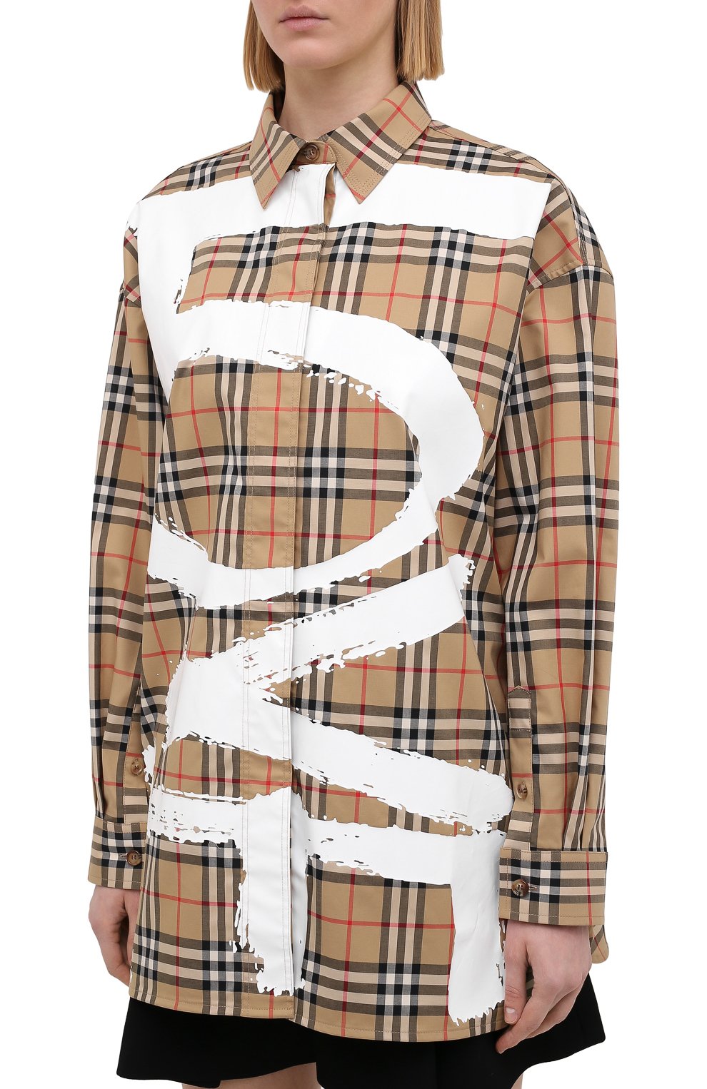 Хлопковая рубашка BURBERRY, арт. 8038128, фото 3