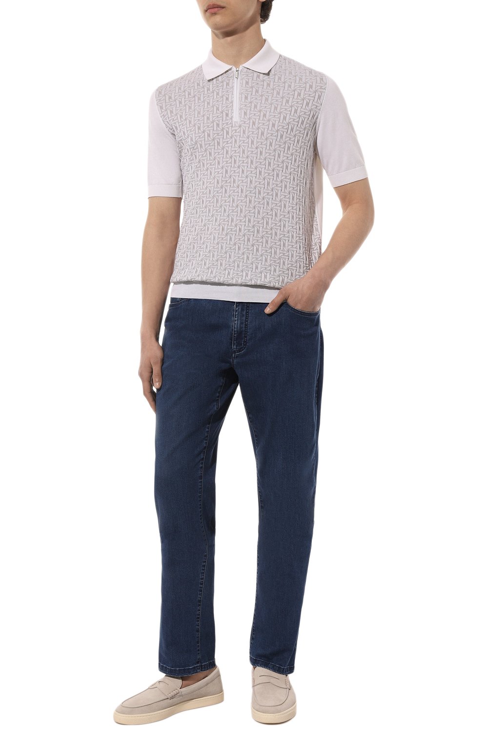 Поло из шелка и хлопка ZILLI, арт. MBZ-PZ062-CHEK1/MC01, фото 2