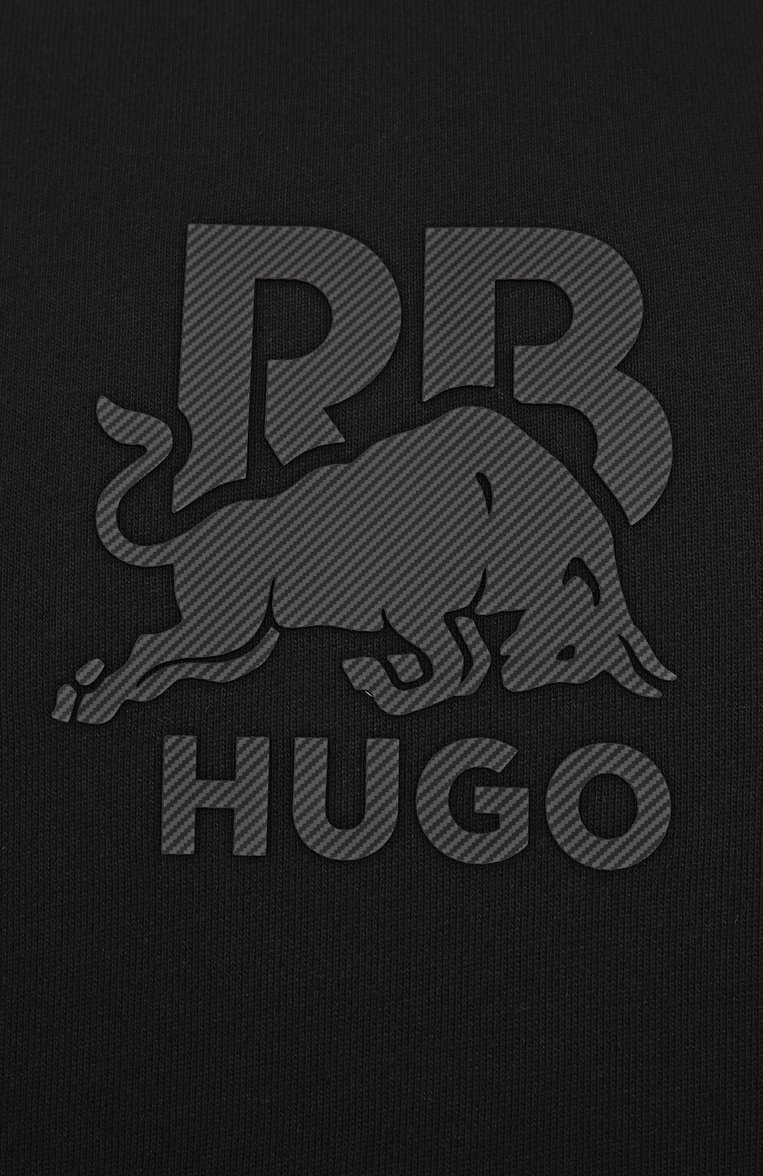 Мужской хлопковый свитшот hugo x rb HUGO черного цвета, арт. 50542806 | Фото 6 (Материал внешний: Хлопок; Рукава: Длинные; Длина (для топов): Стандартные; Стили: Кэжуэл; Мужское Кросс-КТ: свитшот-одежда; Принт: Без принта)