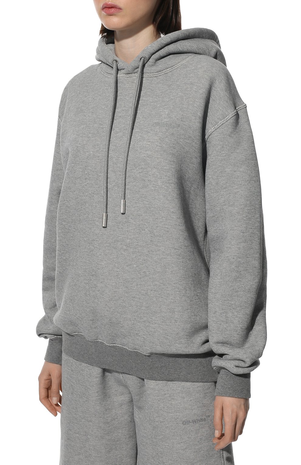 Хлопковое худи OFF-WHITE серого цвета по цене 68700 руб., арт. 0WBB032C99JER002, фото 3 Хлопковое худи OFF-WHITE, арт. 0WBB032C99JER002, фото 3