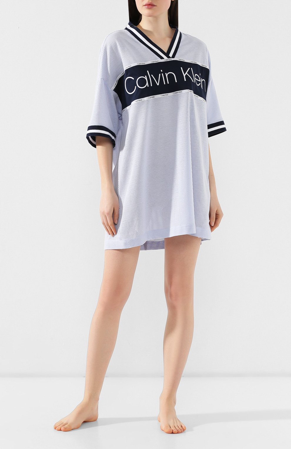 Сорочка CALVIN KLEIN черно-белого цвета по цене 5735 руб., арт. QS6231E, фото 2 Сорочка CALVIN KLEIN, арт. QS6231E, фото 2