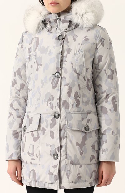 Пуховая парка с принтом и меховой отделкой капюшоном WOOLRICH, арт. WWCPS2534/SM02, фото 3