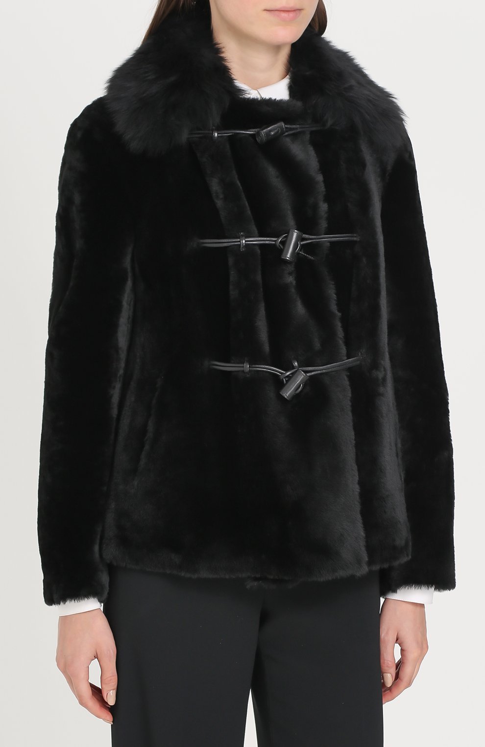 Укороченная шуба прямого кроя из овчины GIORGIO ARMANI, арт. ZAB12P/ZAP28, фото 3