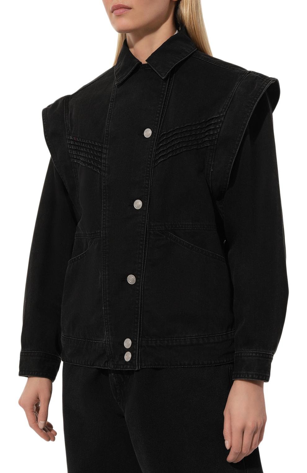 Джинсовая куртка ISABEL MARANT черного цвета по цене 76600 руб., арт. 24P/VE0049FB-B1H04I, фото 3 Джинсовая куртка ISABEL MARANT, арт. 24P/VE0049FB-B1H04I, фото 3