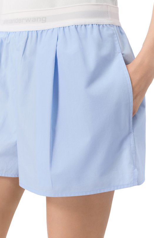 Хлопковые шорты Alexander Wang 1WC3254919 Голубой  1WC3254919 Фото 5