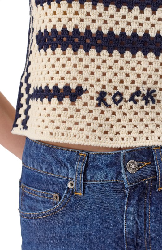 Хлопковый топ Zadig and Voltaire KWT001119 Кремовый  KWT001119 Фото 5
