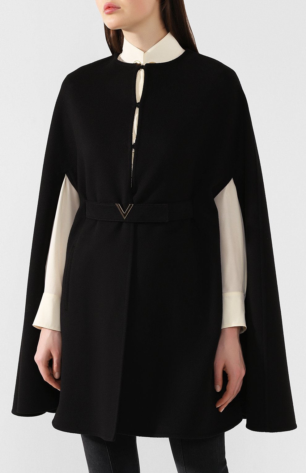 Кейп из смеси шерсти и кашемира VALENTINO, арт. SB3CG1C515E, фото 3