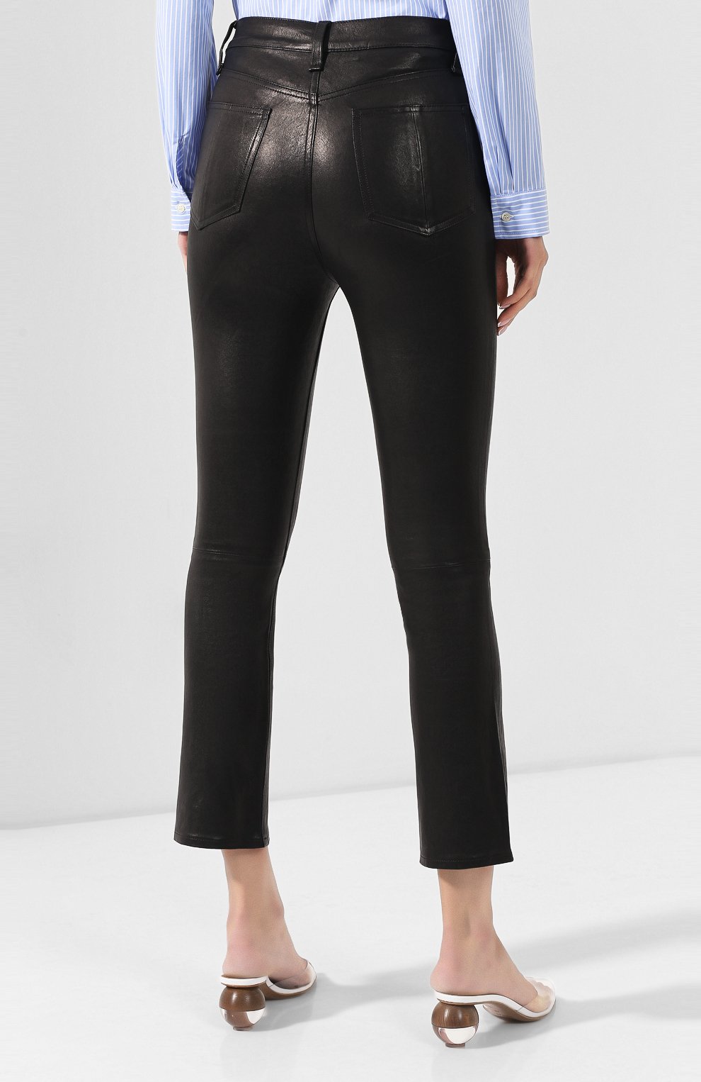 Кожаные брюки RAG AND BONE черного цвета по цене 87550 руб., арт. W1615L059BLK, фото 4 Кожаные брюки RAG AND BONE, арт. W1615L059BLK, фото 4