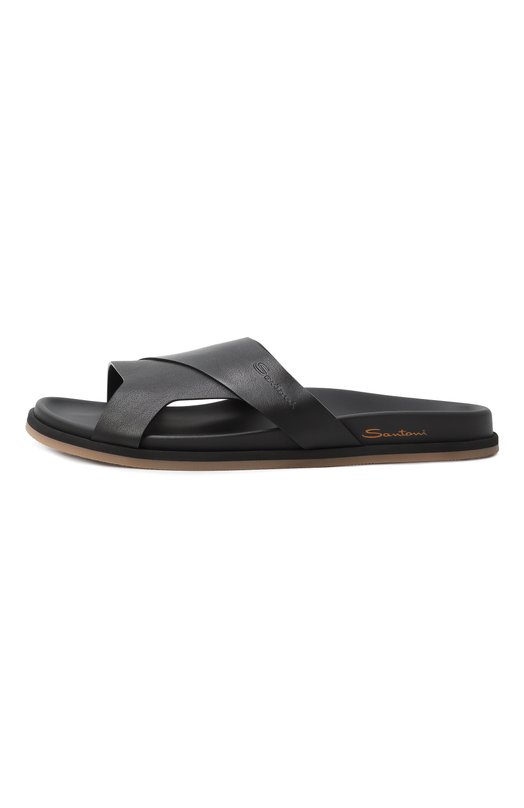 Кожаные шлепанцы Erik Santoni MCEG19059HV6MG0R Чёрный  MCEG19059HV6MG0R Фото 4