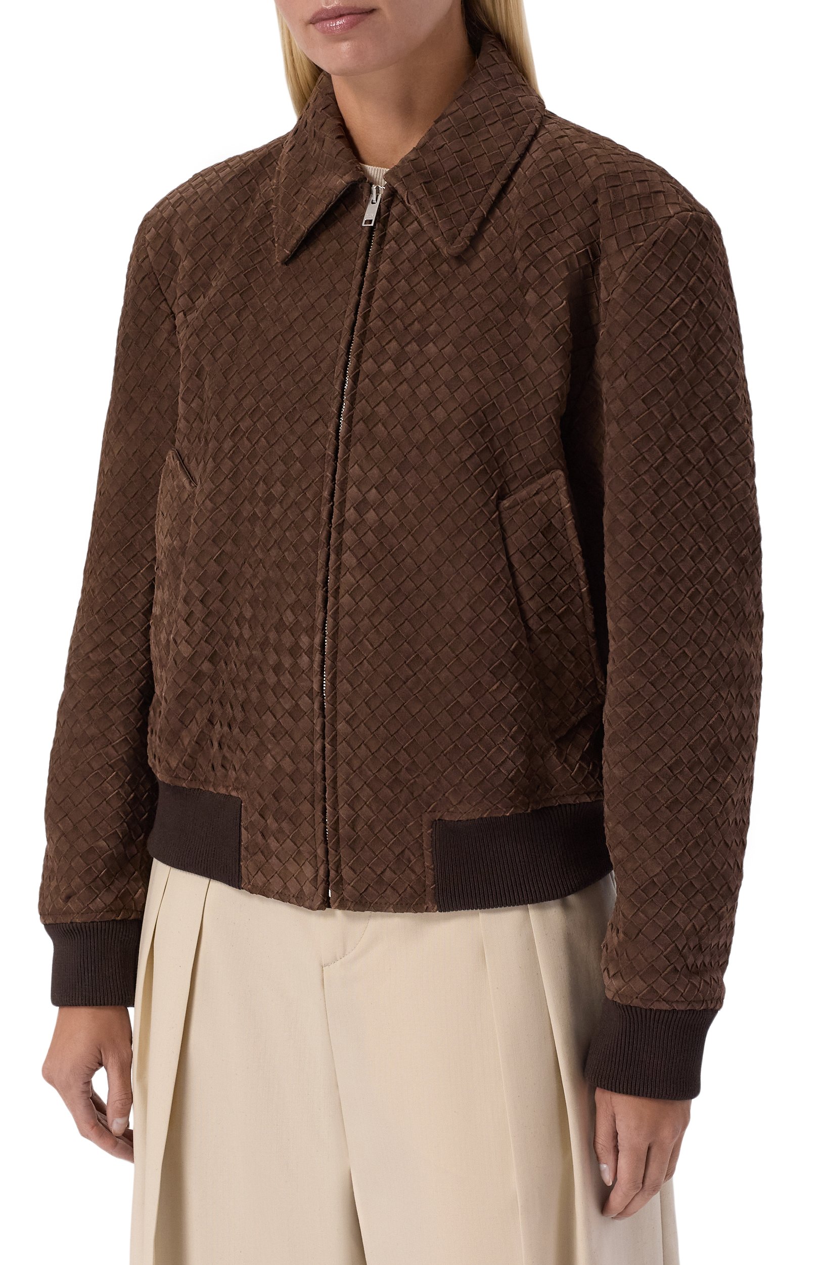 Замшевый бомбер BOTTEGA VENETA, арт. 875155/V6QU0, фото 3
