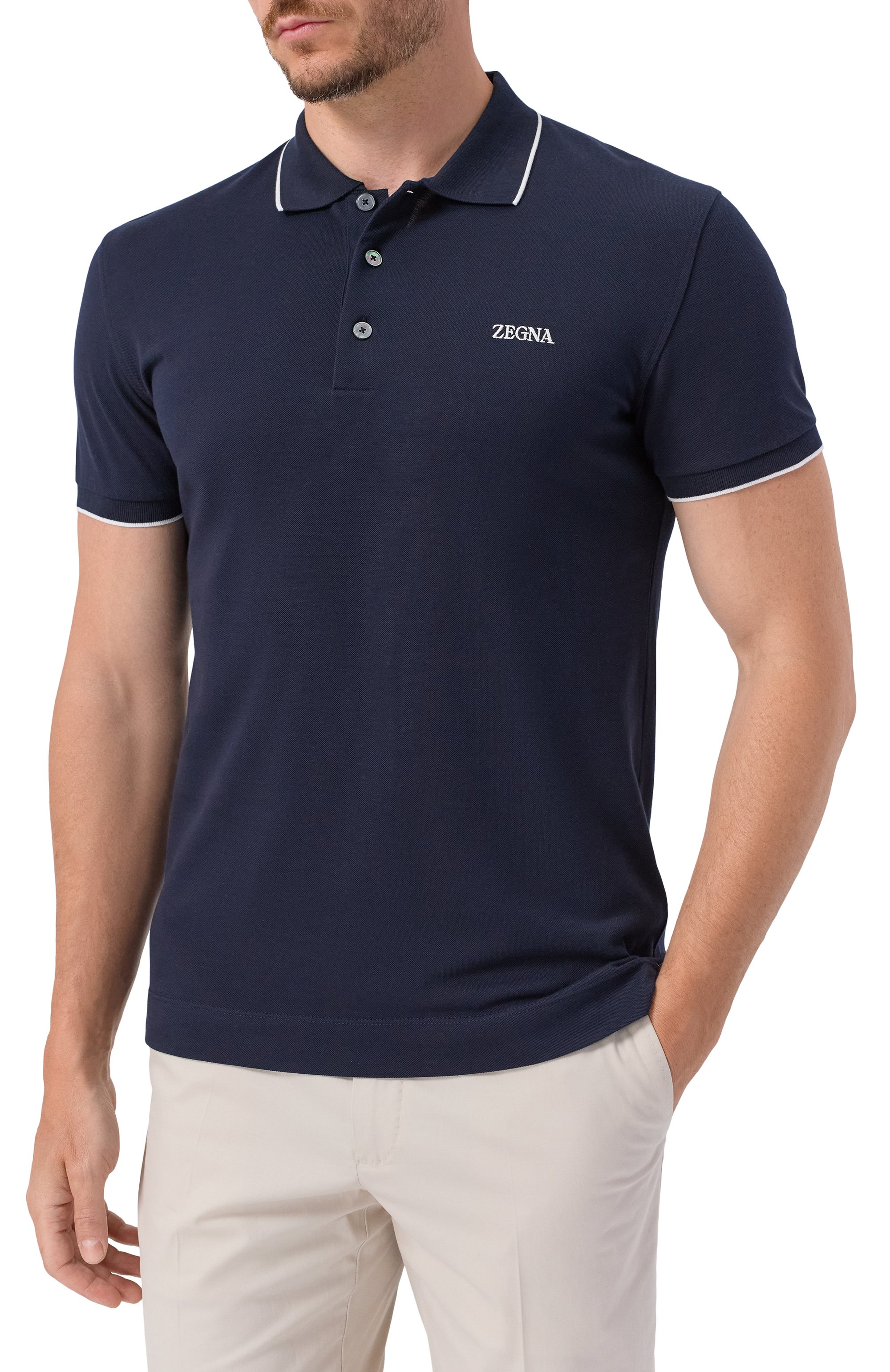 Хлопковое поло ZEGNA, арт. B746/RE7358A5, фото 3