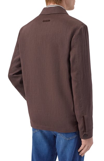 Куртка-рубашка изо льна и шерсти CORNELIANI, арт. 27LI53/2718468, фото 4