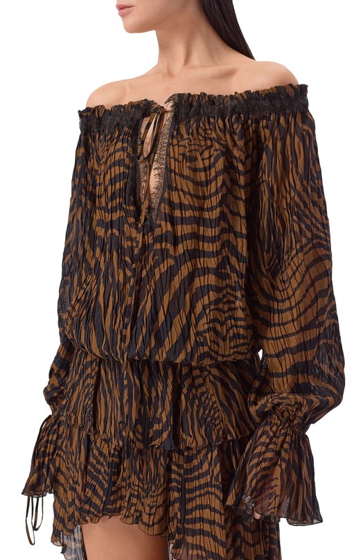 Блузка из вискозы Blumarine 2C440A Коричневый  2C440A Фото 3