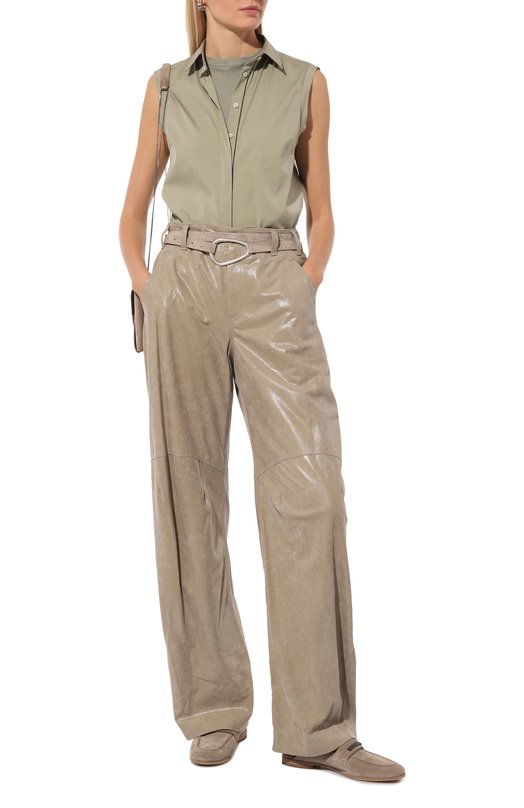 Замшевые сабо Brunello Cucinelli MZSFC2622 Бежевый  MZSFC2622 Фото 2