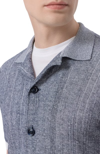 Рубашка изо льна и хлопка BRIONI серого цвета по цене 206500 руб., арт. UMQA0L/PDK12, фото 5 Рубашка изо льна и хлопка BRIONI, арт. UMQA0L/PDK12, фото 5