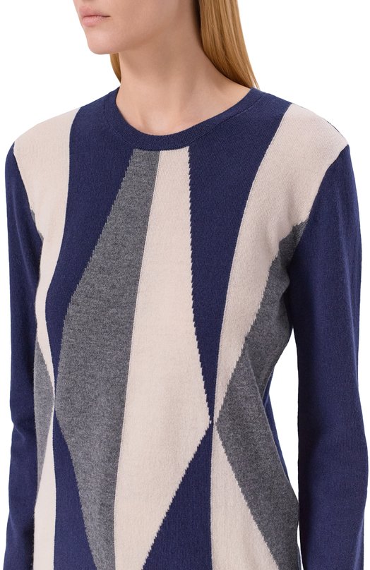 Пуловер из шерсти и кашемира Emporio Armani EW002610/AF21387/FB002 Синий  EW002610/AF21387/FB002 Фото 5
