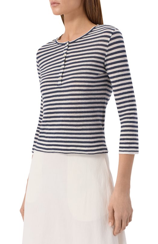 Лонгслив изо льна и хлопка Gran Sasso 60289/87272 Синий  60289/87272 Фото 3