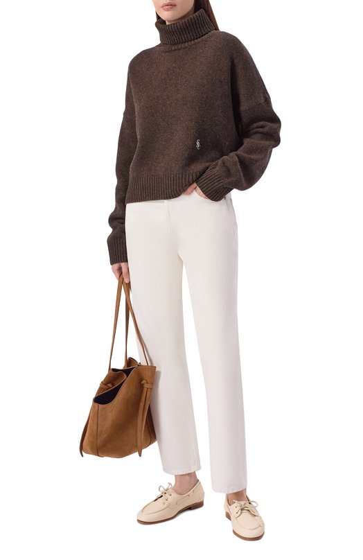 Шерстяной свитер Sporty and Rich WS06465302BR03 Коричневый  WS06465302BR03 Фото 2