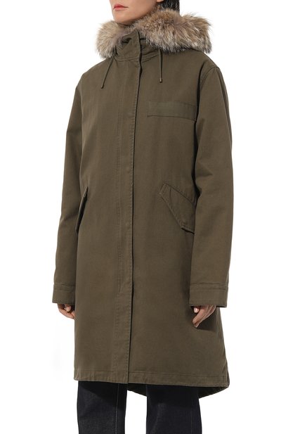 Парка с капюшоном из меха койота YVES SALOMON, арт. 8WFM01393R01X, фото 3