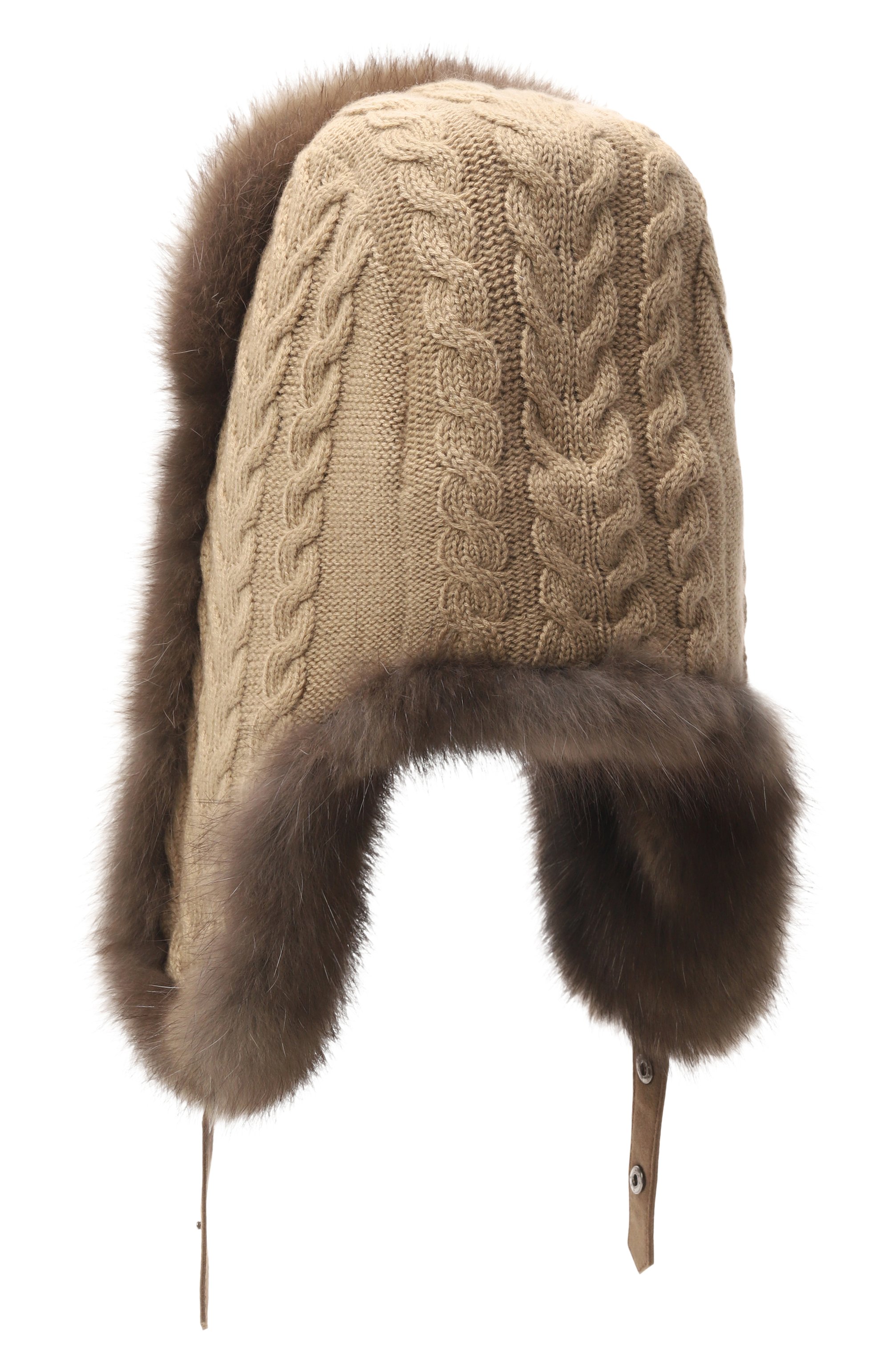 Кашемировая шапка-ушанка с мехом соболя BLACK SABLE, арт. BS-FHK-G, фото 2