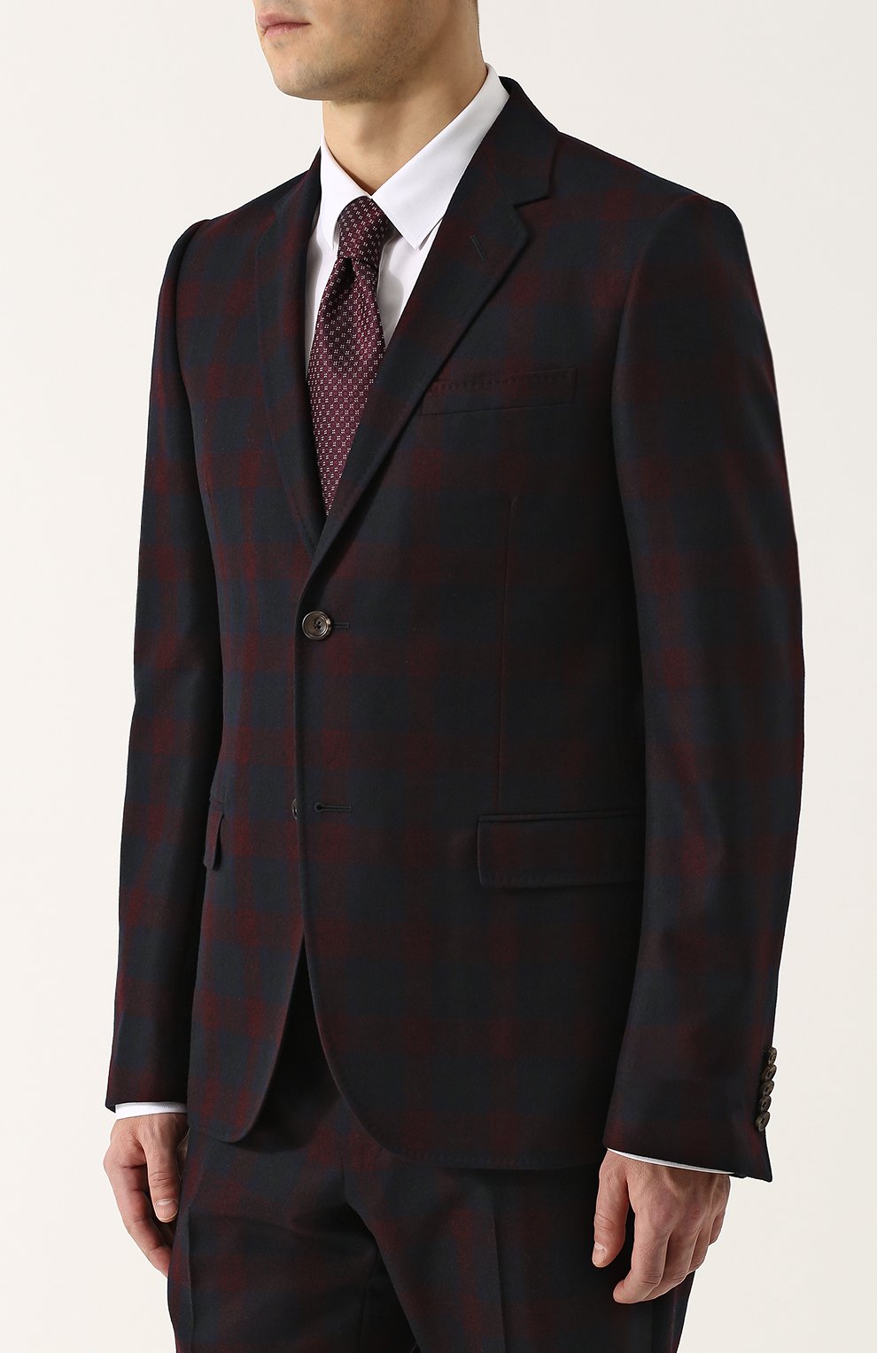 Шерстяной костюм в клетку с пиджаком на двух пуговицах GUCCI, арт. 450541/Z560E, фото 3