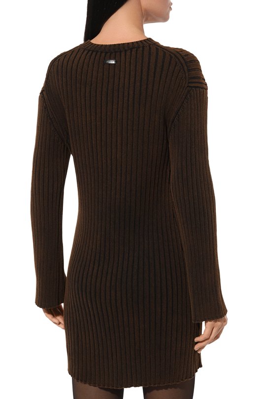 Хлопковое платье Juun.J JW485UW01D Коричневый  JW485UW01D Фото 4