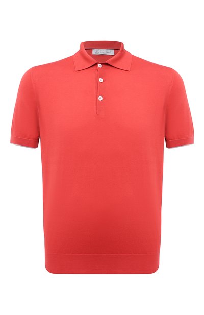 Хлопковое поло BRUNELLO CUCINELLI красного цвета по цене 89950 руб., арт. M29800125, фото 1 Хлопковое поло BRUNELLO CUCINELLI, арт. M29800125, фото 1