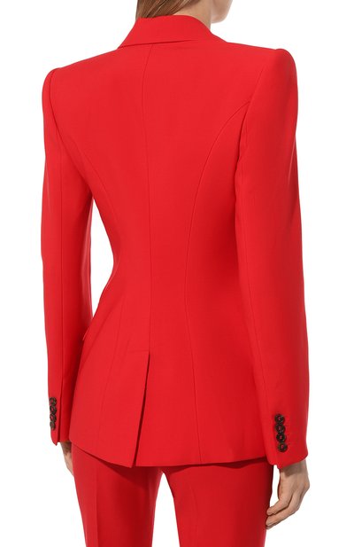 Шерстяной жакет ALEXANDER MCQUEEN красного цвета по цене 360500 руб., арт. 745244/QJACX, фото 4 Шерстяной жакет ALEXANDER MCQUEEN, арт. 745244/QJACX, фото 4