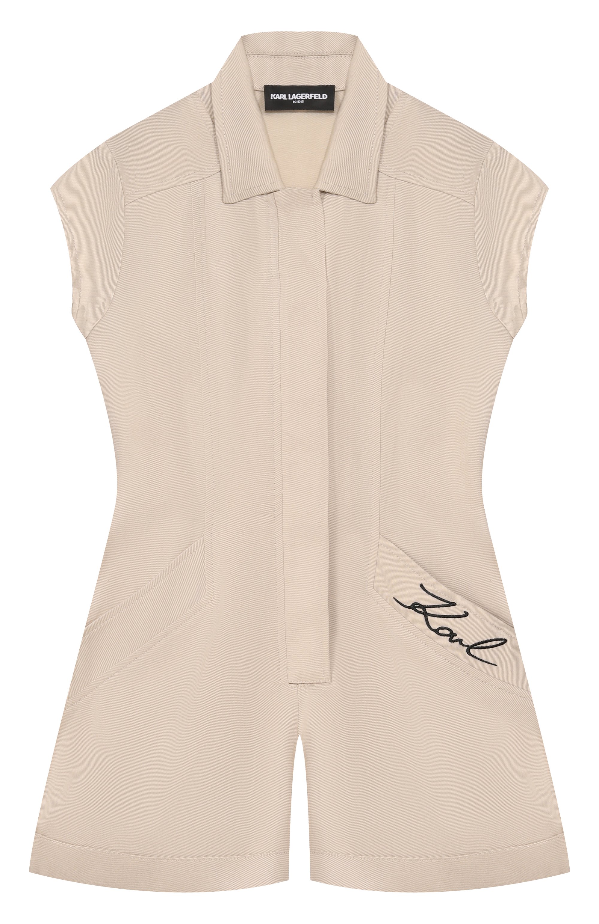 Комбинезон из лиоцелла и хлопка KARL LAGERFELD KIDS бежевого цвета по цене 21150 руб., арт. Z31116, фото 1 Комбинезон из лиоцелла и хлопка KARL LAGERFELD KIDS, арт. Z31116, фото 1