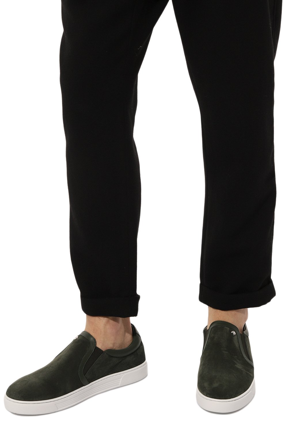 Замшевые слипоны STEFANO RICCI темно-зеленого цвета по цене 108000 руб., арт. UF50_G2261/SDPWY, фото 3 Замшевые слипоны STEFANO RICCI, арт. UF50_G2261/SDPWY, фото 3