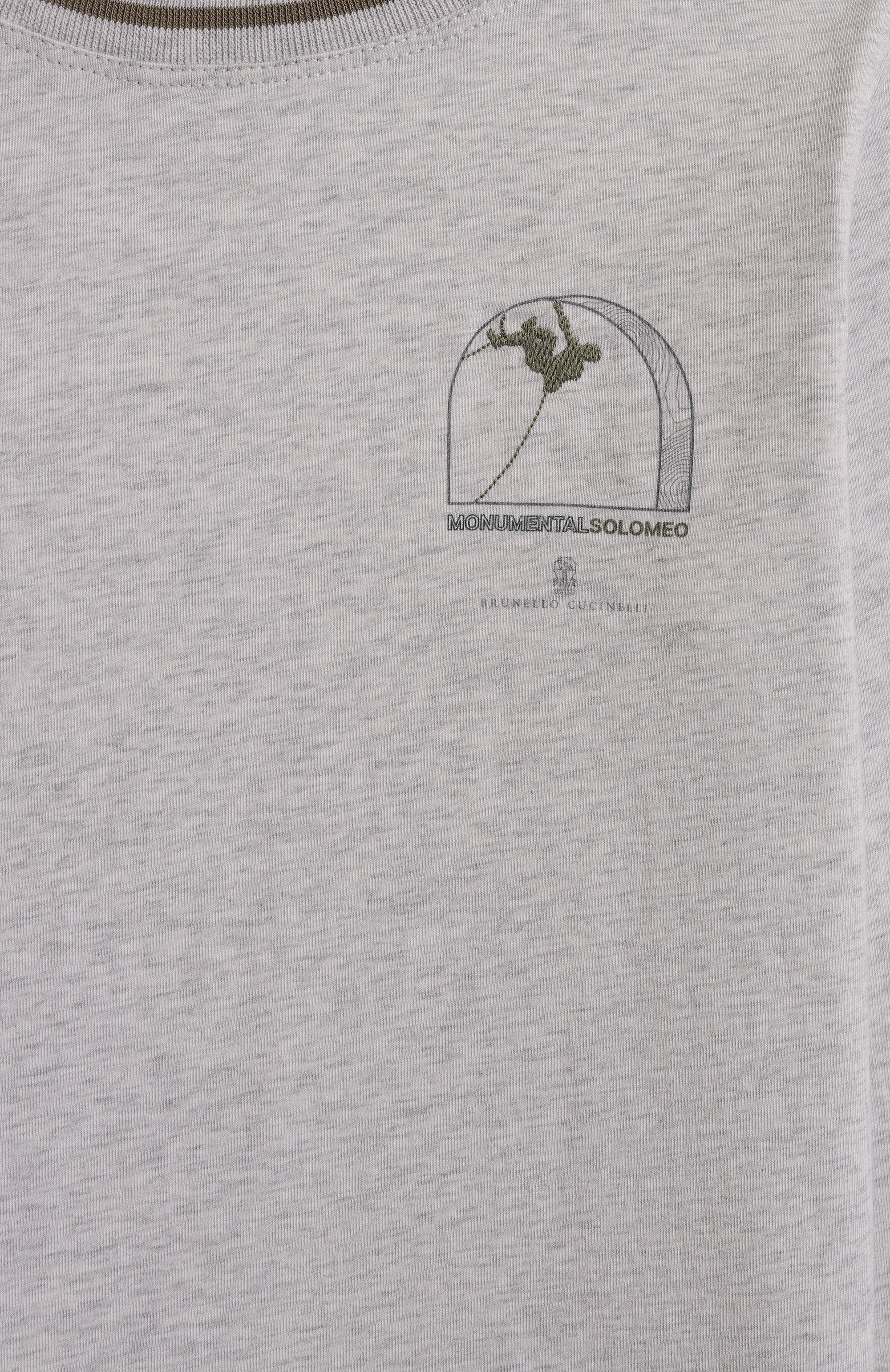 Хлопковый лонгслив BRUNELLO CUCINELLI серого цвета по цене 32650 руб., арт. B0B13T178B, фото 3 Хлопковый лонгслив BRUNELLO CUCINELLI, арт. B0B13T178B, фото 3