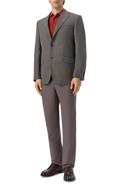 Шерстяные брюки KITON коричневого цвета по цене 228000 руб., арт. UFPPERK0632H, фото 2 Шерстяные брюки KITON, арт. UFPPERK0632H, фото 2