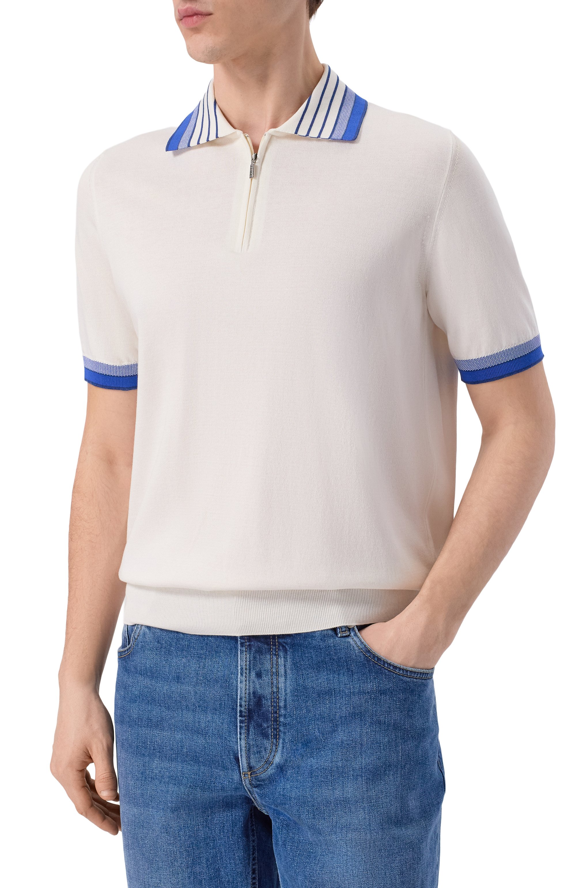 Поло из хлопка и шелка ZILLI, арт. KZP002M0142VC0LS0, фото 3