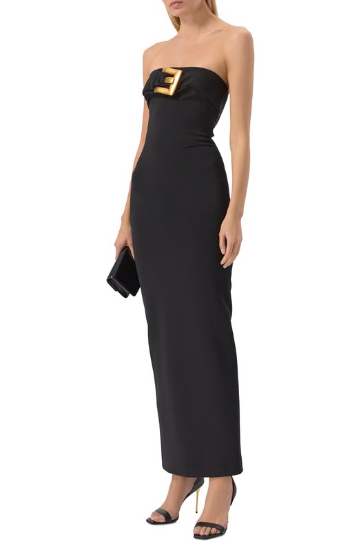 Платье из вискозы Balmain GF1RG080/JL05 Чёрный  GF1RG080/JL05 Фото 2