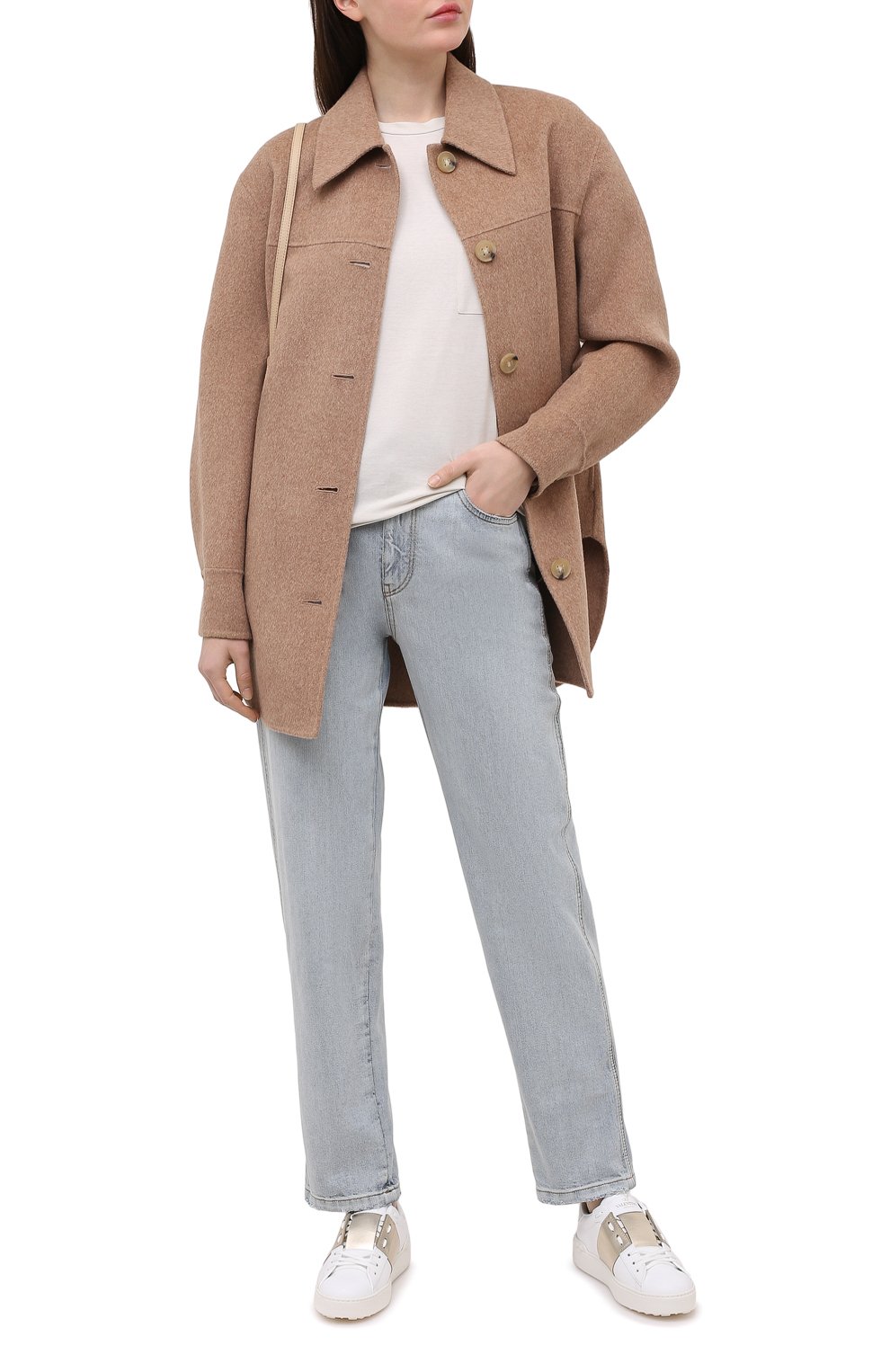 Хлопковая футболка BRUNELLO CUCINELLI кремового цвета по цене 67150 руб., арт. M0045BR810, фото 2 Хлопковая футболка BRUNELLO CUCINELLI, арт. M0045BR810, фото 2