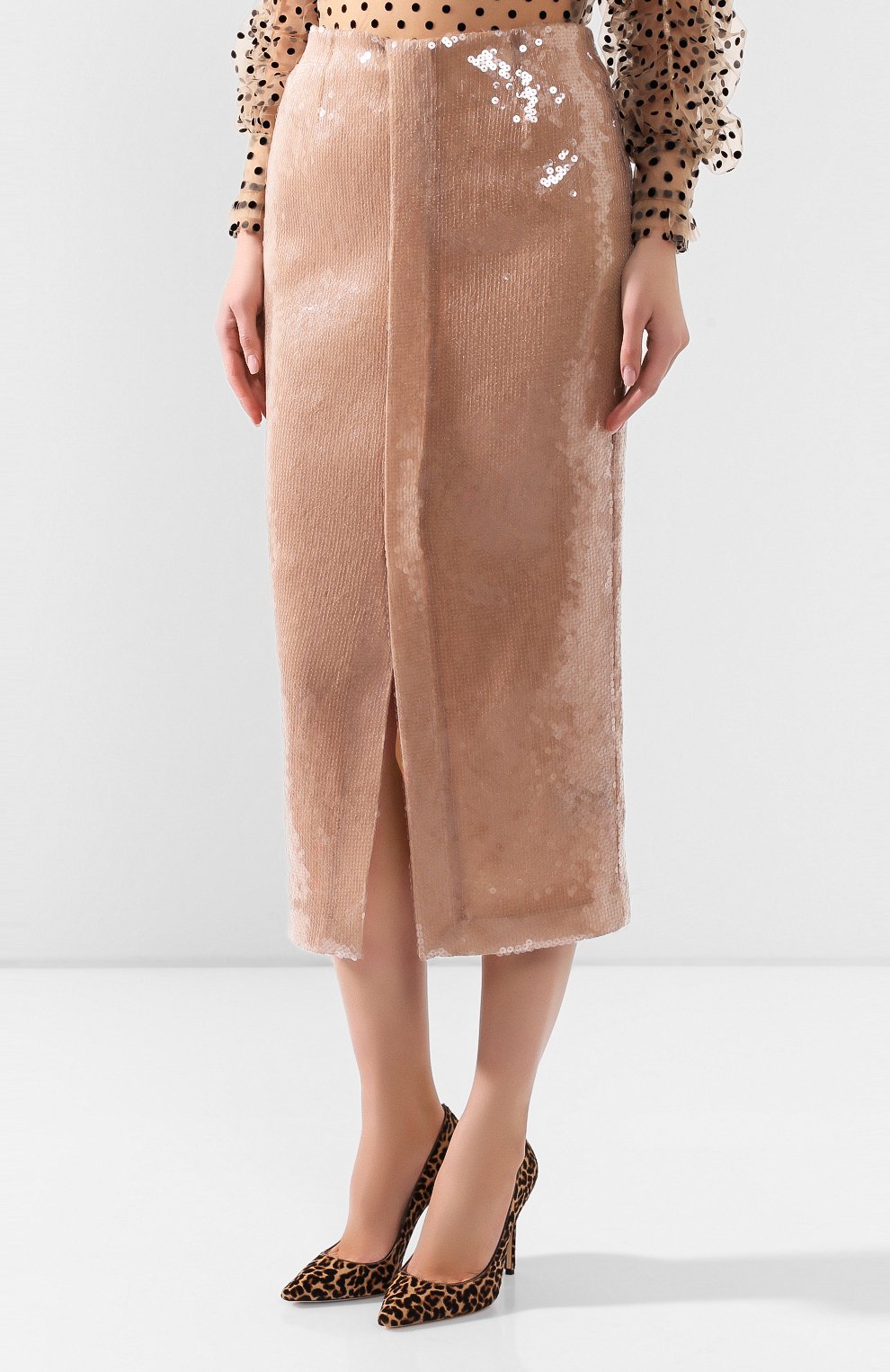 Юбка-миди ROLAND MOURET бежевого цвета по цене 105500 руб., арт. SS20/S0910/F0414, фото 3 Юбка-миди ROLAND MOURET, арт. SS20/S0910/F0414, фото 3