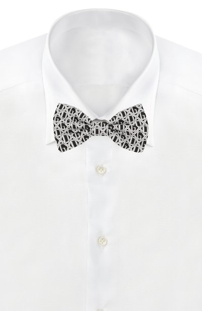 Шелковый галстук-бабочка DOLCE & GABBANA черно-белого цвета по цене 21850 руб., арт. GR053E/G0WLM, фото 2 Шелковый галстук-бабочка DOLCE & GABBANA, арт. GR053E/G0WLM, фото 2
