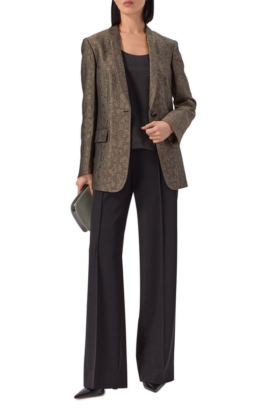Жакет из шелка и шерсти Giorgio Armani GW001951/TE16797 Бронзовый  GW001951/TE16797 Фото 2