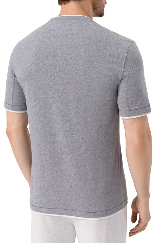 Хлопковая футболка Brunello Cucinelli M0B137451G Серый  M0B137451G Фото 4