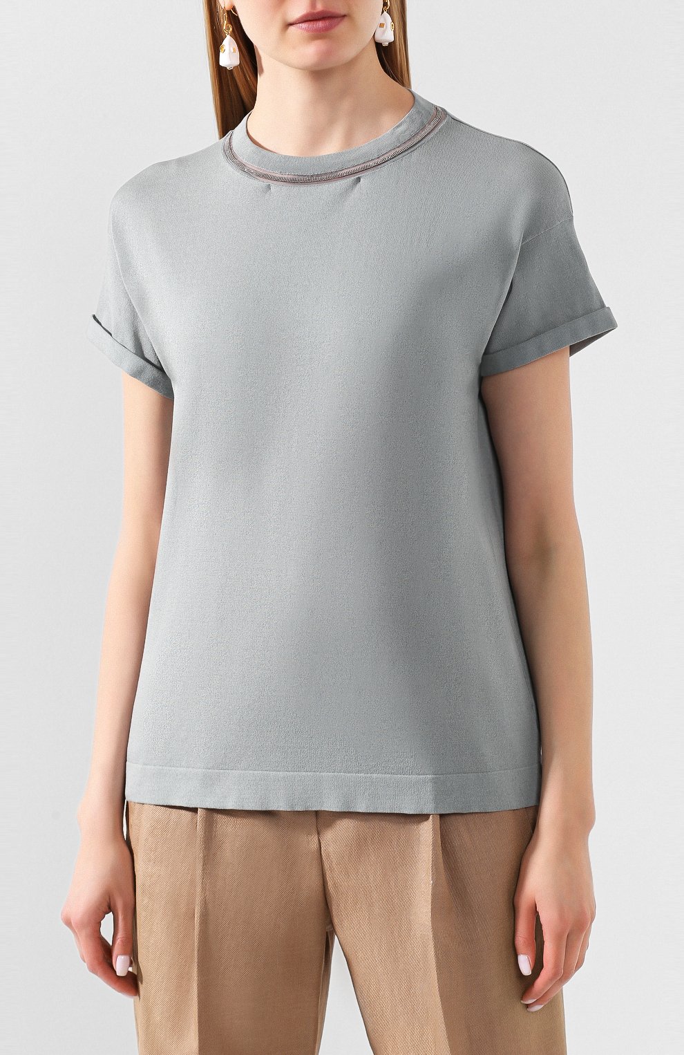 Хлопковая футболка BRUNELLO CUCINELLI, арт. M8I867320, фото 3