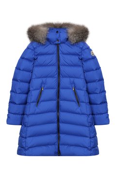 Детская пуховик с капюшоном MONCLER ENFANT синего цвета, арт. E2-954-49921-25-68352/8-10A | Фото 1 (Кросс-КТ: Зима; Девочки Кросс-КТ: Пуховик-верхняя одежда; Рукава: Длинные; Материа�л внешний: Синтетический материал; Материал сплава: Проставлено, Проверено; Материал подклада: Синтетический материал; Статус проверки: Проверено, Проверена категория; Драгоценные камни: Проставлено; Материал утеплителя: Пух и перо; Ростовка одежда: 10 - 11 лет | 140 - 146см, 8 лет | 128 см)